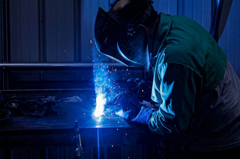 a person welding metal
